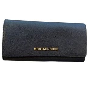 Michael Kors Jet Set Large Envelope Wallet in Navy Blue